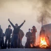 Bedouin riot over tree-planting by the Jewish National Fund outside the village of al-Atrash in the Negev Desert on Jan. 13, 2022. Photo by Jamal Awad/Flash90.