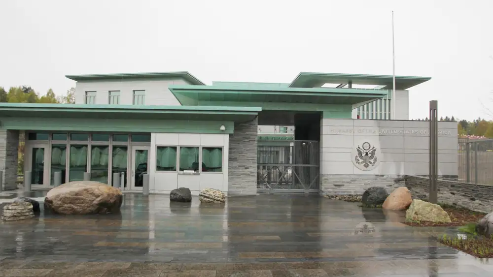 The entrance to the U.S. embassy in Oslo, Norway. Credit: Courtesy of the U.S. Department of State.