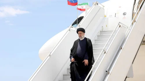 Iran's President Ebrahim Raisi arrives in Venezuela, June 12, 2023. Source: Twitter.