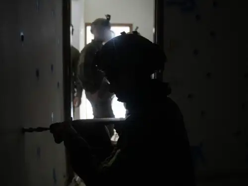 Israeli troops preparing for demolition the Hebron home of the terrorists behind the deadly Jaffa light rail attack, during the overnight hours of March 4 and 5, 2025. Credit: IDF.