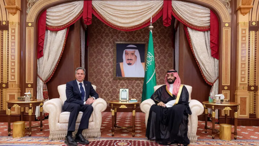 U.S. Secretary of State Antony Blinken and Crown Prince Mohammed bin Salman in Jeddah, Saudi Arabia, June 7, 2023. Source: Twitter.