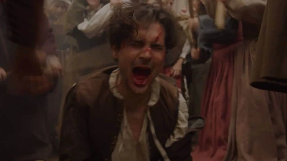 A scene from the upcoming movie, "1506: The Lisbon Genocide" depicting the young Jewish man who explained the origin of the light on the crucifix. Courtesy.