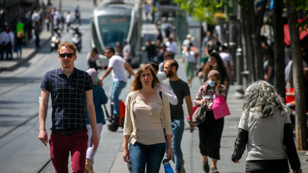 Downtown Jerusalem, April 28, 2021. Photo by Olivier Fitoussi/Flash90.