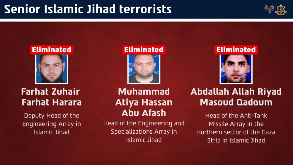 The IDF eliminated three senior Islamic Jihad terrorists in the Gaza Strip on June 6, 2026. Credit: IDF.