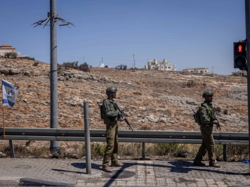 Israeli security forces near the Jewish community of Givat Assaf in Samaria, Sept. 11, 2024. Photo by Chaim Goldberg/Flash90.