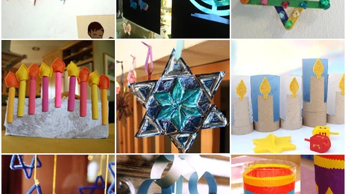 A collage of Hanukkah crafts projects for children. Source: Pinterest.