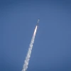 Smoke trails are seen as rockets launched from the Gaza Strip are intercepted by the Israeli Iron Dome air-defense system on Nov. 13, 2019. Photo by Yonatan Sindel/Flash90.