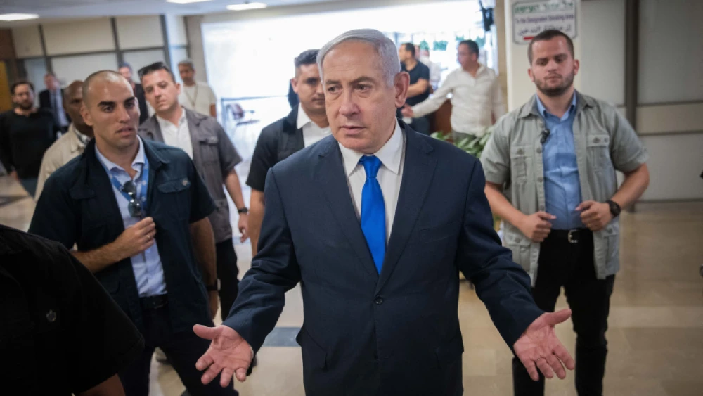 Israeli Prime Minister Benjamin Netanyahu gives a press statement in the Israeli Knesset on Sept. 15, 2019, a few days before the Israeli elections. Photo by Yonatan Sindel/Flash90.