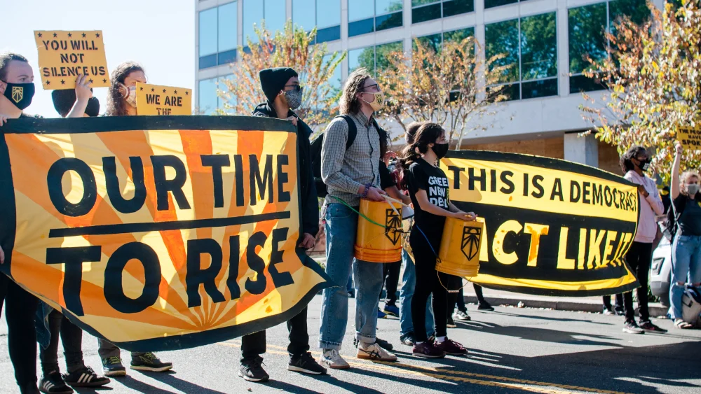 Members of Sunrise DC, a progressive climate activist group. Source: Twitter.
