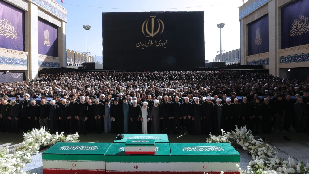 The funeral prayer for Ali Khamenei and his family in Tehran. July 5, 2026. Credit: Khamenei.ir via Wikimedia Commons.