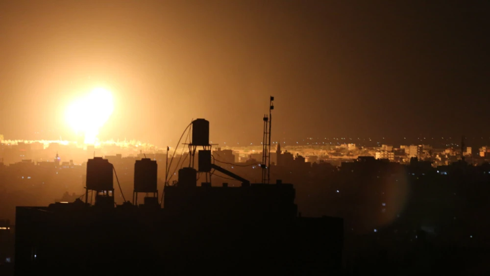An Israeli airstrike on a Hamas target in the northern Gaza Strip, on June 18, 2021. Photo by Atia Mohammed/Flash90.