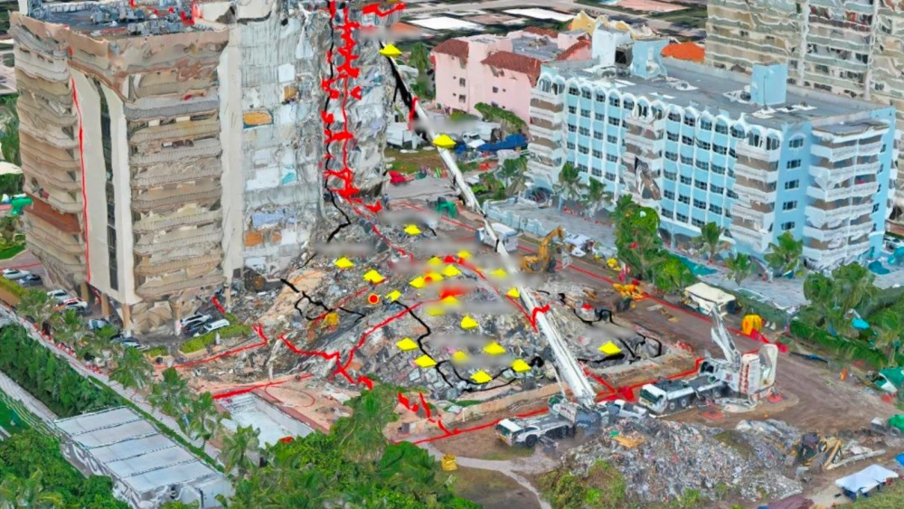 Members of an analysis team from the IDF Intelligence Directorate’s Unit 9990, which specializes in visual intelligence, built a three-dimensional map of the collapsed building. Credit: IDF Home Front Command.