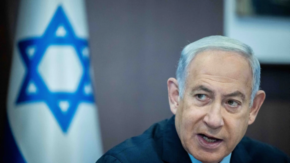 Israeli Prime Minister Benjamin Netanyahu leads a Cabinet meeting in Jerusalem, May 7, 2023. Photo by Yonatan Sindel/Flash90.