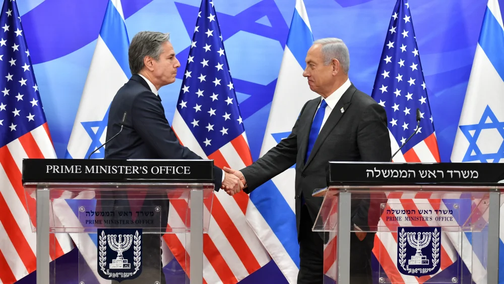 U.S. Secretary of State Antony Blinken and Israeli Prime Minister Benjamin Netanyahu meet in Jerusalem, Jan. 30, 2023. Photo by David Azagury/U.S. Embassy in Israel.