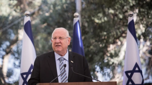 Israeli President Reuven Rivlin speaks during an event honoring outstanding IDF reservists, at the President's Residence in Jerusalem on July 1, 2019. Photo by Hadas Parush/Flash90.