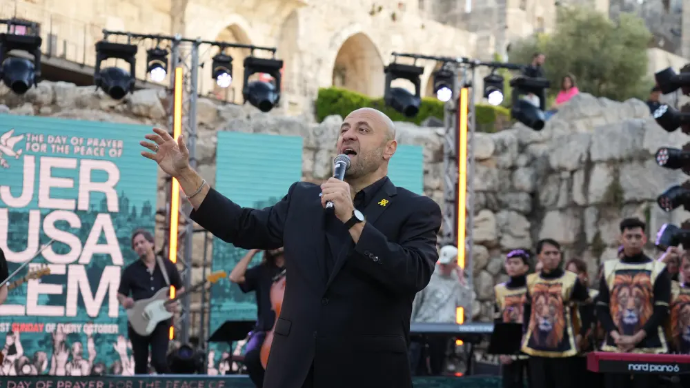 American evangelical Bishop Robert Stearns addresses the Day for the Peace of Jerusalem prayer event in 2025. Credit: Eagles' Wings Ministries.