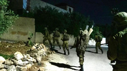 Israeli forces carry out a home demolition in Silat al-Harithiya in northern Samaria, on May 7, 2022. Credit: Israel Defense Forces.