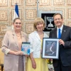 President Isaac Herzog and first lady Michal Herzog with Lady Elaine Sacks on Sept. 13, 2022. Photo by Ingrid Muller.