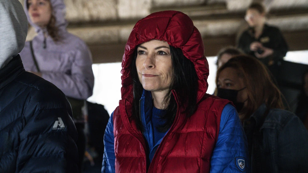 Dana Nessel, attorney general in Michigan, at a rally for Michigan Gov. Gretchen Whitmer and other Democrats at Washington Park in Lansing, Mich., Nov. 5, 2022. Photo by Sarah Rice/Getty Images.
