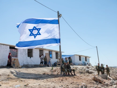 The then-unauthorized Israeli outpost of Evyatar before its evacuation as part of a deal with the government, July 2, 2021. Photo by Sraya Diamant/Flash90.