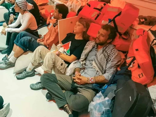 The Israel Defense Forces intercepts dozens of boats in the “Global Sumud Flotilla” attempting to breach the blockade of the Hamas-run Gaza Strip, Oct. 1, 2025. Credit: Israeli Foreign Ministry.