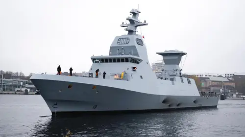 The commissioning and flag-raising ceremony onboard the “INS Magen” in Kiel, Germany, on Nov. 11, 2020. Credit: IDF Spokesperson's Unit.