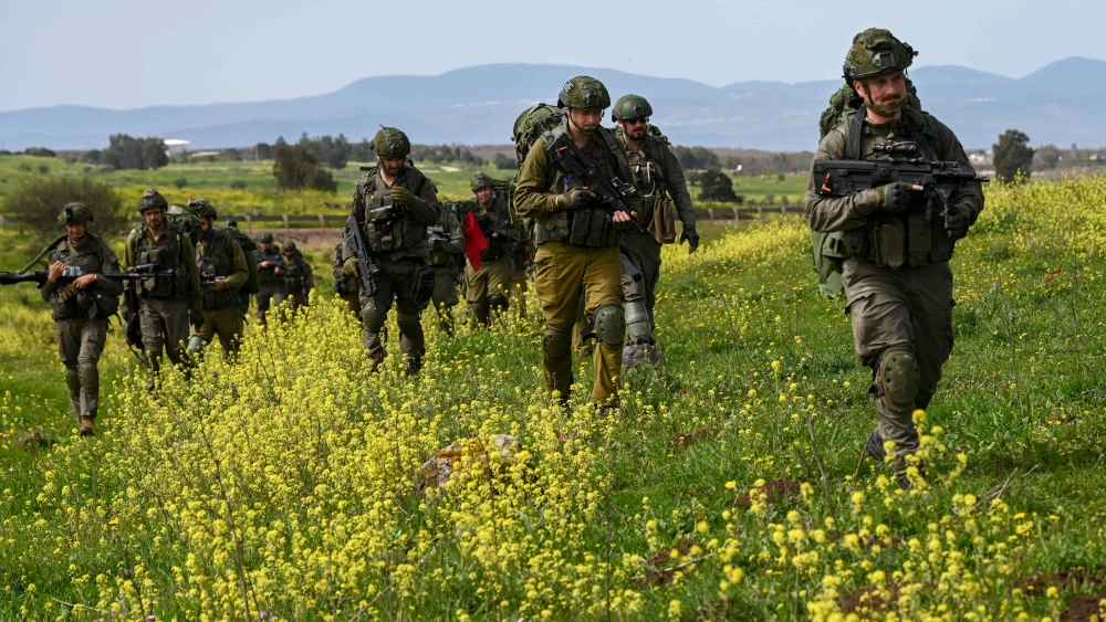 Israeli reserve soldiers train with their unit in urban warfare in northern Golan Heights, on March 27, 2024. Photo by Michael Giladi/ Flash90.