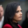 Israeli Internal Affairs Minister Ayelet Shaked arrives at a Cabinet meeting at the Prime Minister's Office in Jerusalem on May 1, 2022. Photo by Yonatan Sindel/Flash90.