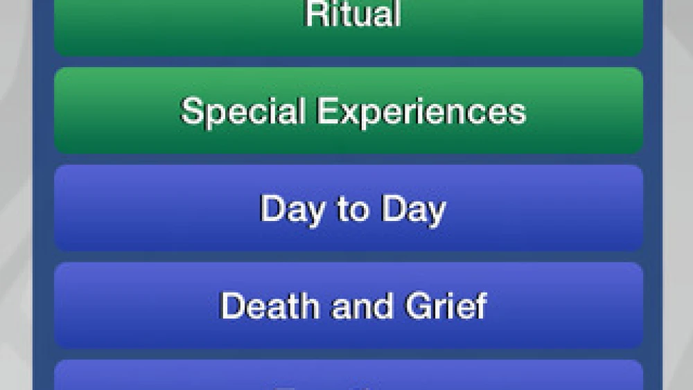 A screen on the Rabbinical Assembly's new "Sanctifull" smartphone app. Credit: Apple App Store.