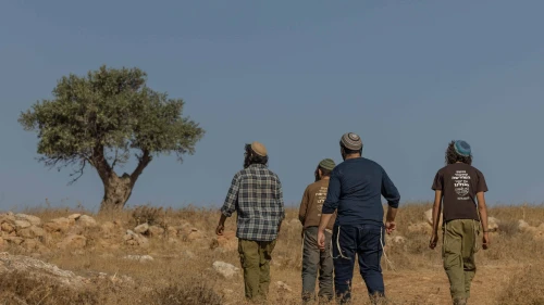 Jewish residents of Ramat Migron in the Binyamin region of Samaria, Sept. 8, 2023. Photo by Chaim Goldberg/Flash90.