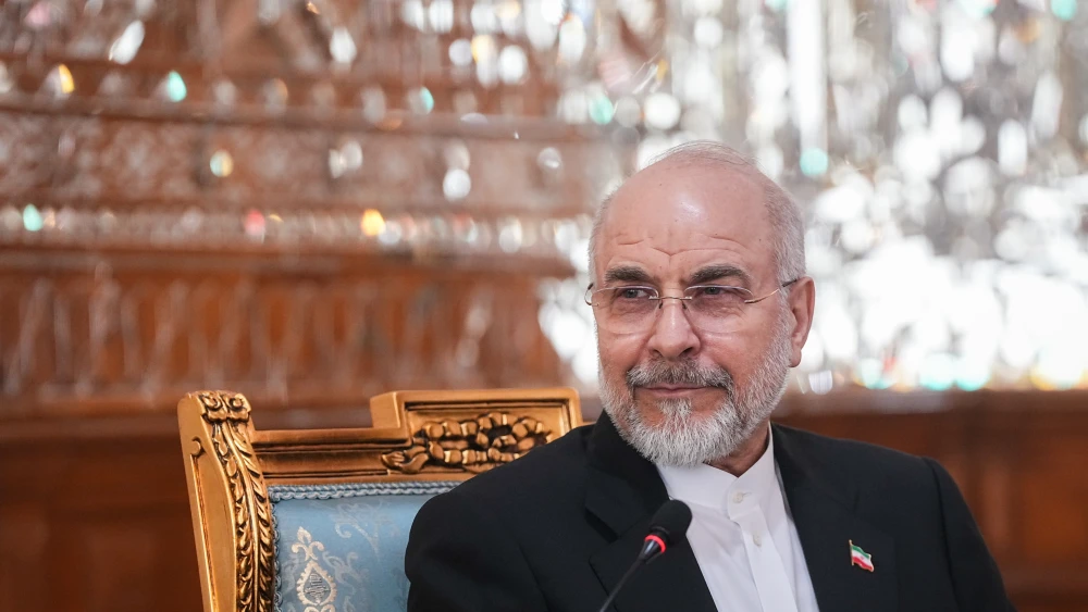 Iran's top negotiator and speaker of its parliament, Mohammad Bagher Ghalibaf, meets Field Marshal Asim Munir, Pakistan's Chief of Defense Forces and Army Staff, in Tehran, April 16, 2026. Photo by Hamed Malekpour/Iranian Parliament Communication Office/Handout via Getty Images.