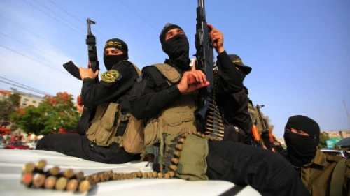 Palestinian Islamic Jihad terrorist take part in a symbolic funeral for the movement's former leader, Ramadan Shalah, in Gaza City, on June 7, 2020, a day after he died in Lebanon. Photo by Ali Ahmed/Flash90.