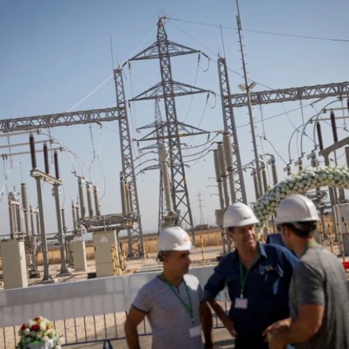 The first completely Palestinian-owned and -managed electricity substation, outside of Jenin in northern Samaria. The station was built by Israel Electric Corporation, by Israeli and Palestinian workers, but is owned by the Palestinian Electric Authority (PEA) and the P.A. July 10, 2017. Photo by Miriam Alster/Flash90.