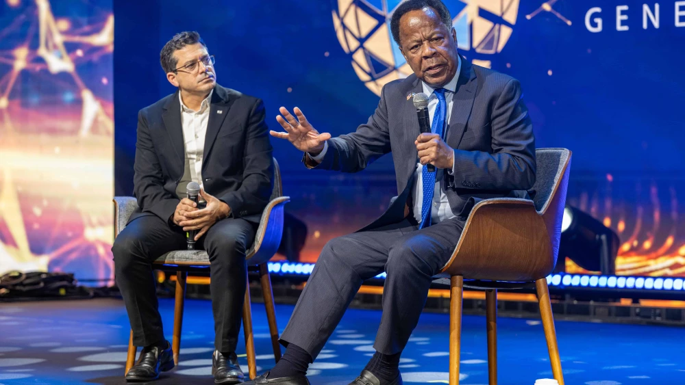 Leo Terrell, senior counsel and chair of the U.S. Department of Justice’s Task Force to Combat Antisemitism, speaks onstage at the Second International Conference on Combating Antisemitism in Jerusalem on Jan. 26, 2026. Photo by Matt Kaminsky/JNS.