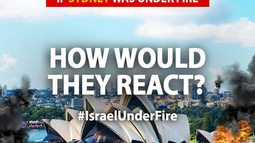 Click photo to download. Caption: One of the images posted by the "Israel Under Fire" student initiative of the Interdisciplinary Center Herzliya (IDC) college and graduate school. Credit: Israel Under Fire.