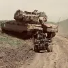 A robotic vehicle and a tank maneuver as part of the IDF's International Operational Innovation Conference at the Tze’elim Base in the Negev last week. Credit: IDF Spokesperson's Unit.
