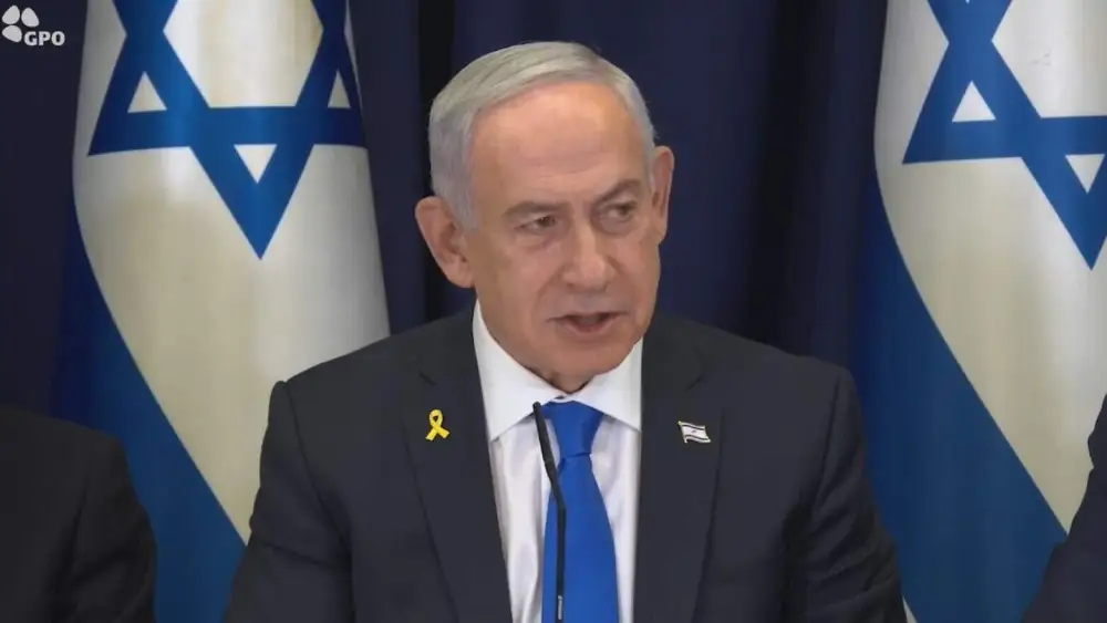 Prime Minister Benjamin Netanyahu at the weekly Cabinet meeting in Jerusalem on Sept. 7, 2025. Photo by Omer Meron/GPO.