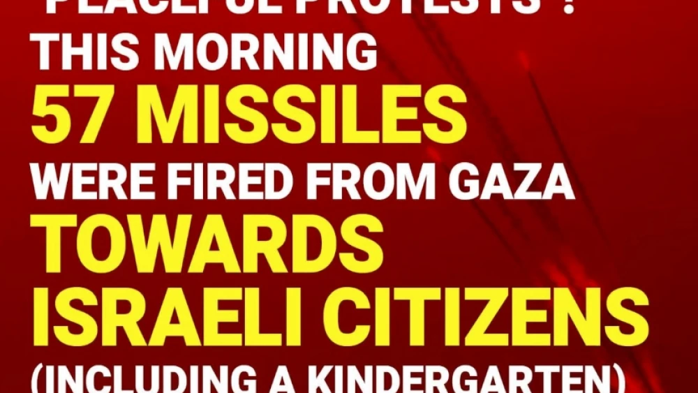 An info-graphic posted on Israeli Prime Minister Benjamin Netanyahu’s Facebook page following a barrage of mortar shells fired from Gaza into Israeli communities.