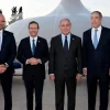 From left: U.S. Ambassador to Israel Thomas Nides, Israeli Prime Minister Benjamin Netanyahu, Israeli President Isaac Herzog and Knesset Speaker Amir Ohana, at an event marking the 247th U.S. Independence Day at the Israel Museum in Jerusalem, July 3, 2023. Credit: U.S. Embassy in Jerusalem.