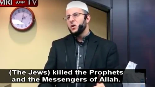 Sheikh Raed Saleh Al-Rousan delivers an anti-Semitic sermon in Houston on Dec. 8, 2017. Credit: Middle East Media Research Institute.