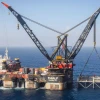 View of the Israeli Leviathan natural gas field's gas processing rig near the Israeli city of Caesarea on Jan. 31, 2019. Photo: Marc Israel Sellem/POOL/Flash90
