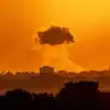 Smoke rises after an Israeli airstrike in the Gaza Strip on Oct. 17, 2023. Credit: Yonatan Sindel/Flash90.
