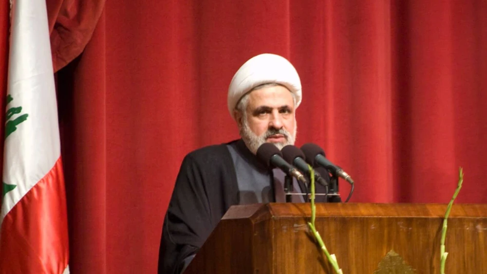 Hezbollah Secretary-General Naim Qassem. Photo by Sebastian Baryli via Wikimedia Commons.