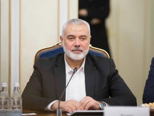 Hamas leader Ismail Haniyeh attends a meeting in Moscow on March 3, 2020. Source: Council.gov.ru via Wikimedia Commons.