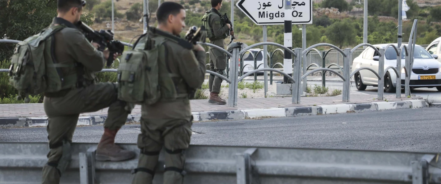Israeli soldiers secure the area near Migdal Oz in the Gush Etzion region of Judea, Aug. 11, 2019. Photo by Gershon Elinson/Flash90.
