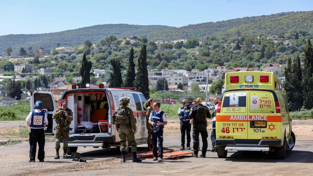 Security and rescue forces take part in a drill near Meron in northern Israel, April 16, 2024. Photo by David Cohen/Flash90.