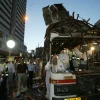 Paramedics and police at the scene of the suicide bombing on a bus in Jerusalem on June 11, 2003. Photo by Flash90.