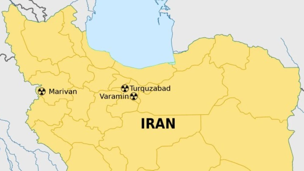 Location of Iranian nuclear sites with previously unreported enrichment activity, 2022.