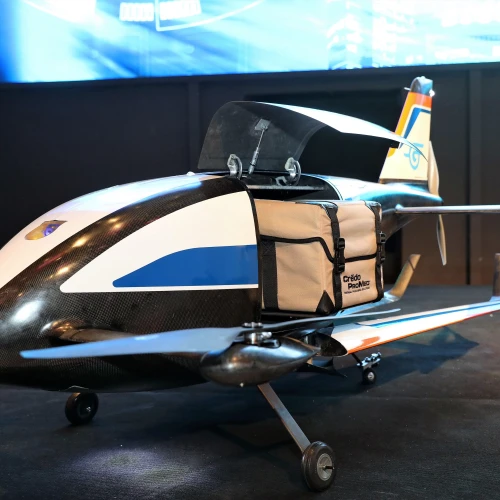 Gadfin’s “Spirit One” UAV that folds out its wings in-flight. It can take packages weighing up to 15 kilograms across more than 250 kilometers. The aircraft are operated autonomously with almost no human intervention. Credit: Courtesy.