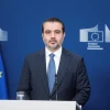 Syrian Foreign Minister Asaad al-Shaibani speaks to the media at the EU Commission headquarters on May 11, 2026, in Brussels, Belgium. Photo by Thierry Monasse/Getty Images.